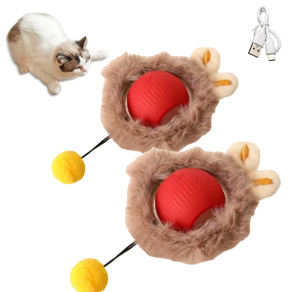 Automatic Rolling Cat Toy Ball – Smart USB Rechargeable Teaser