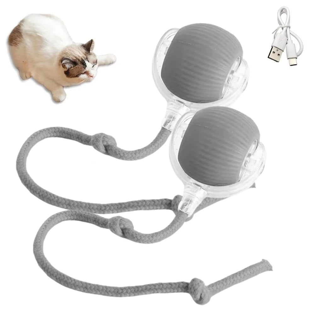 Automatic Rolling Cat Toy Ball – Smart USB Rechargeable Teaser